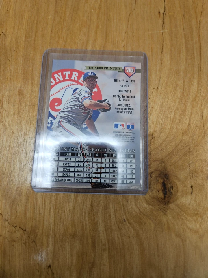 1995 Donruss - Jeff Fassero #310 Press Proof /2000 - Image 2 of 2