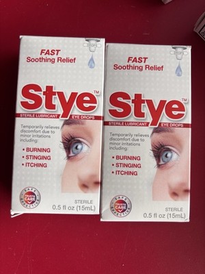2 Pack Stye Sterile Lubricant Eye Drops, Fast Soothing ReLief  EX 10/28 SEALED