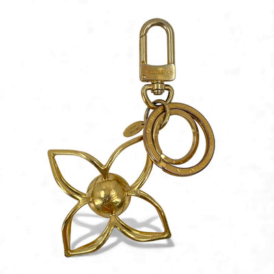 Auth LOUIS VUITTON Gold Sphere Charm M61024 Bag Charm Key Ring SKB697