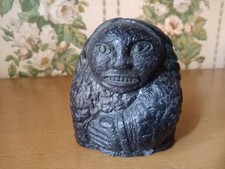 The Wolf Sculptures Kanada Specksteinfigur Frau mit Zöpfen Vintage