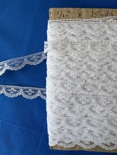 White Sewing Fabric Trim Floral Lace Approx 15 Yards Total 1/2" Wide Beautiful 