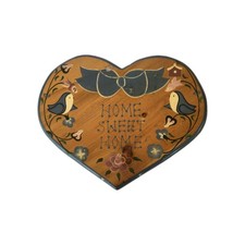 Vintage Cottage Farmhouse Heart Shape Wooden Wall Art Home Sweet Home