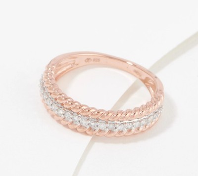 Affinity Sterlingsilber Roseclad Seil Bandring, Größe 7