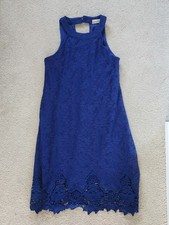 Altar'd State Women's Small Blue Halter Neck Lace Boho Summer Dress