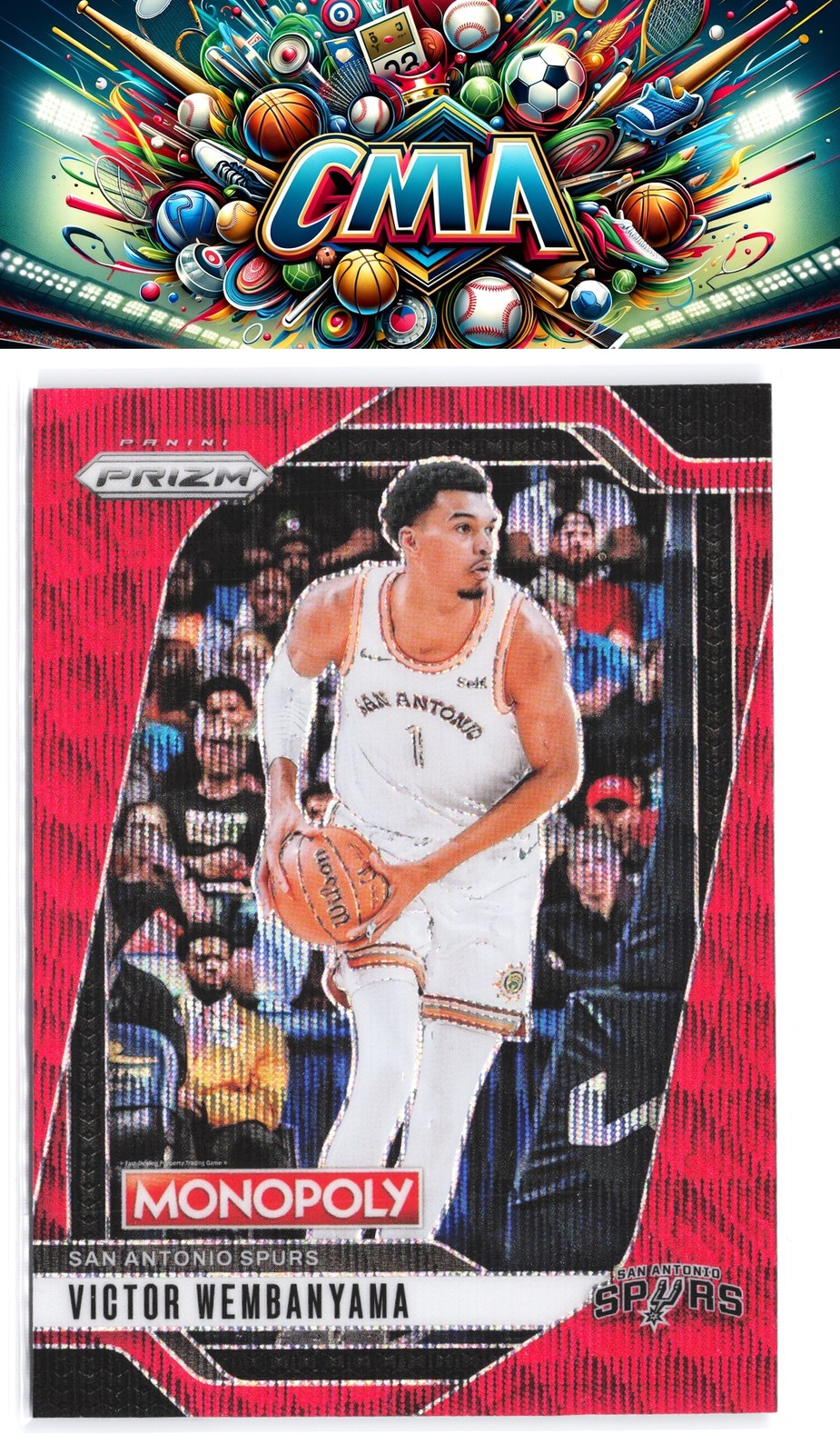 2024-25 Panini Prizm Monopoly #73 Victor Wembanyama Red Prizms