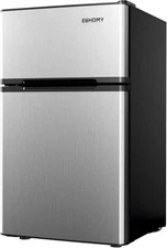 EUHOMY Mini Fridge with Freezer, 3.2 Cu.Ft Compact Refrigerator with Freezer, 2 