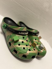 Crocs x Minecraft Elevated Limited Edition Clogs - Green/Gold - Adult Men sz 12