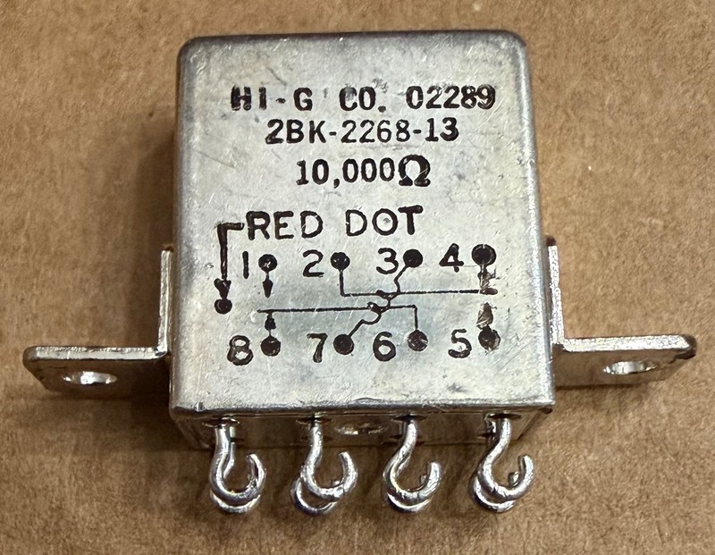 RELAY HI-G  CO 02289 2BK-2268-13 , NEW