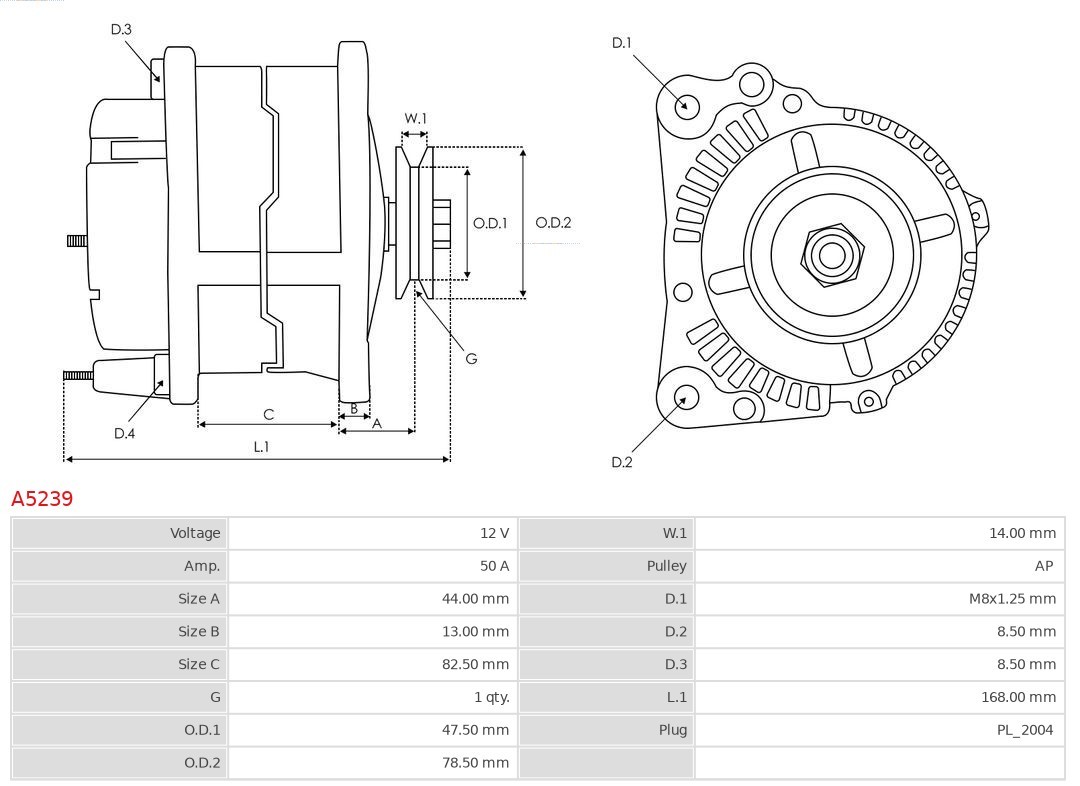 Fits AS ROZRUSZNIKI I ALTERNATORY A5239 ALTERNATOR   ⭐UK Stock⭐