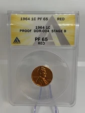 1964 PF65 Proof Lincoln Cent Penny Double Die Reverse DDR-004 Stage B