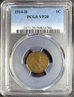 1914-D Lincoln Cent, PCGS VF 20, "Key Date" Wheat Cent