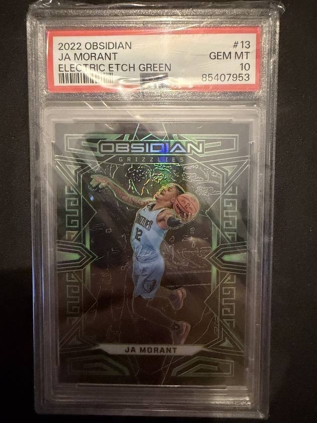 2022 Panini Obsidian Ja Morant Electric Etch Green #13 PSA 10