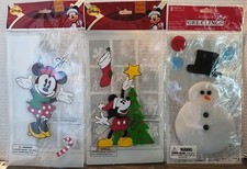Set Of 3 Holiday Christmas Gel Window Glass Clings Stickers Decor