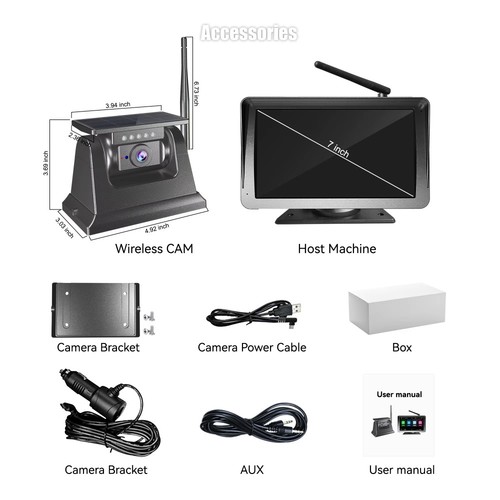 Premium DIY Solar Wireless Backup Camera with 7" DVR (CarPlay & Android Auto) - Picture 17 of 17