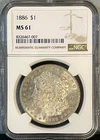1886 Morgan SILVER Dollar NGC MS61