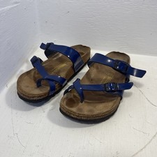 Birkenstock Mayari Sandals Women  s Size 6-6.5 EU 37 Navy Bark Blue Toe Loop RARE