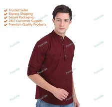 Mens Kurta Traditional Wear Cotton Kurta Shirt Mens Designer Kurta on Jeans