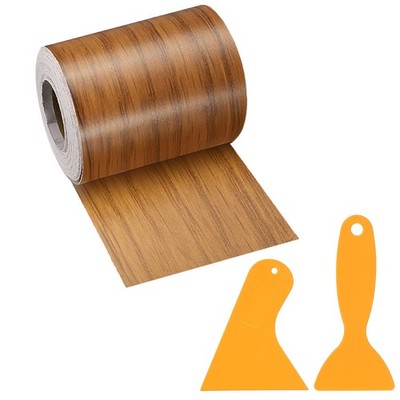 Wood Grain Repair Tape, 2'' x 33' with Scraper for Furniture, Ash-Tone Grain