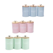 Kitchen Metal Spice Condiment Jar Set and sugar Storage Pots