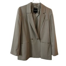 Madewell Double Breasted Caldwell Blazer Jacket Tan Beige Tencel Blend XL