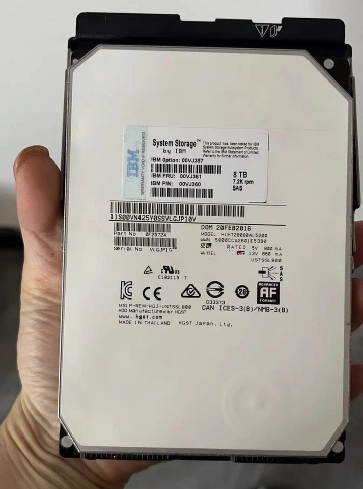 IBM 00VJ360 8T 00VJ357 00VJ361 8TB SAS 3.5 DSC 3700 Hard Drive HDD NEW - Image 2 of 2