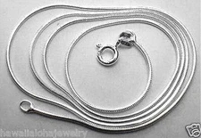 0.9MM SOLID 925 STER SILVER ITALIAN HIGH POLISH ROUND SNAKE CHAIN NECKLACE 18"