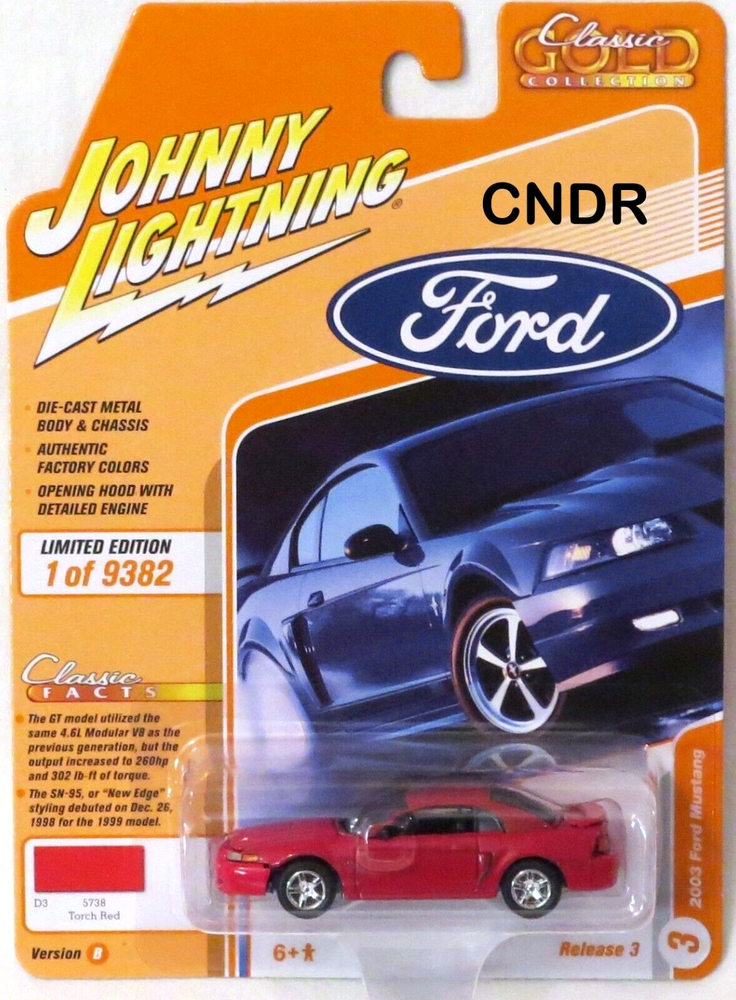 Johnny Lightning 2021 Classic Gold Release 3 Ver B *Torch Red* 2003 FORD MUSTANG