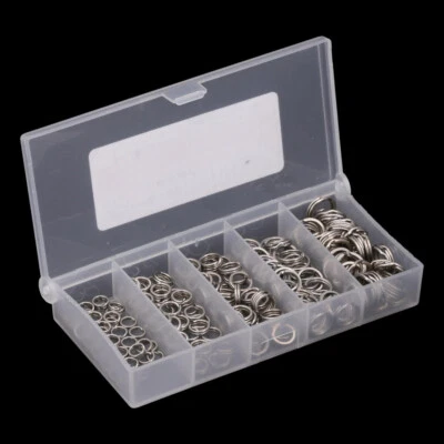 BERNHSTEIN Sprengringe Edelstahl Angel Splitringe Spaltringe Angeln, 5-9mm, 200 Stk. in Box