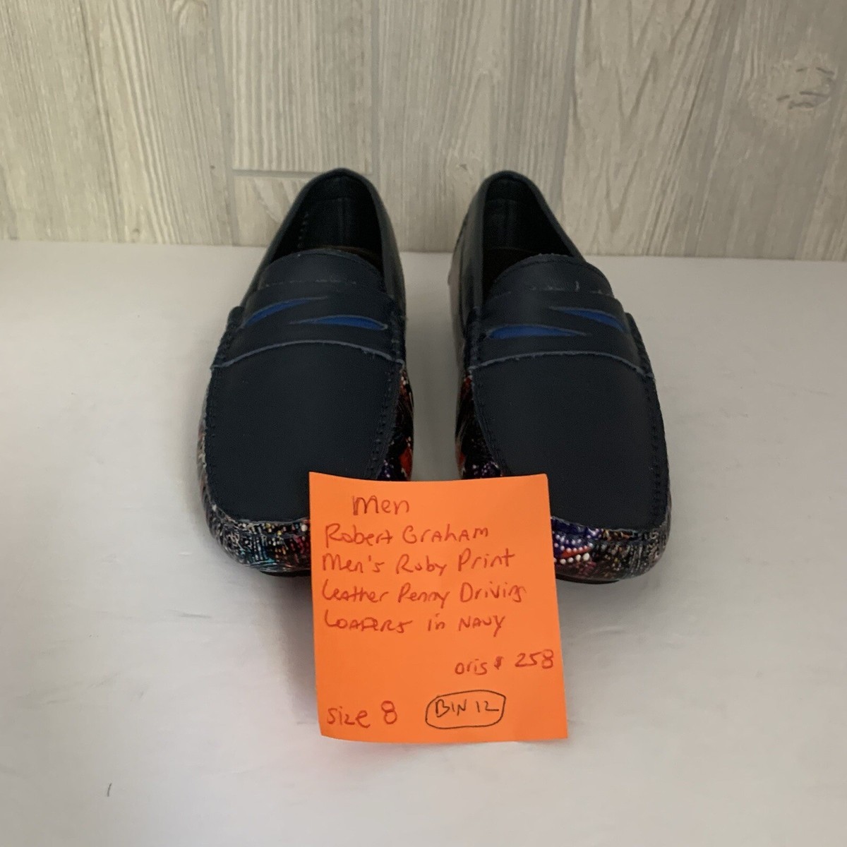 Robert Graham Driving Shoes Loafer Blue Ruby Leather Multi  display picture 1