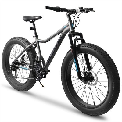 26 In Fat Tires Mountain Bike 4-in Wide Wheels 21-Speed Mens Womens Trail Beach