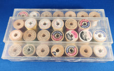 Collins Spool Bobbin Storage Box Rectangle Plastic  27 Wooden Mulicolor Thread