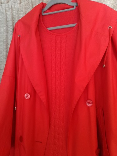 Frühlingsmantel Damen mit Matrosenkragen rot Größe 21 - Bild 4 von 5