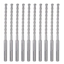 1/4"x6" SDS-Plus Rotary Hammer Drill Bit Carbide Drill Stone Concrete Stone-10Pc