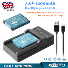 2x Li-50B Battery&Charger For Olympus Stylus SZ-10 SZ-12 SZ-15 SP-800UZ SP-810UZ