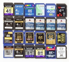 Lot 24x Kingston Transcend PNY Lexar 4GB 8GB 16GB SDHC Camera Memory Cards