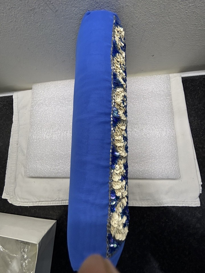 Ladies HandbagNEWBlue/Silver/Beige ColourSequinnedDress Clutch Bag