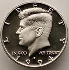 1994-S Silver Kennedy Half Dollar Proof - 90% Silver - 0.3617 Troy oz - D010