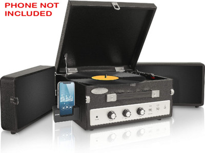Pyle Tragbar Bluetooth Koffer Plattenspieler W / Dual Ausklappbares Lautsprecher