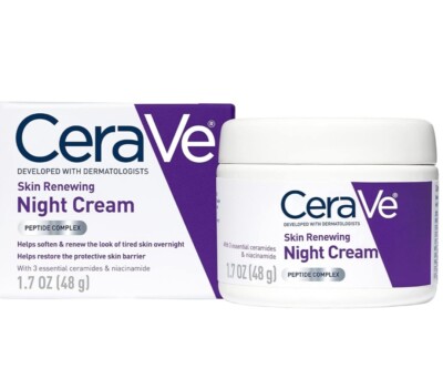 CeraVe Skin Renewing Face Night Cream w/Peptide Complex & Hyaluronic Acid, 1.7oz