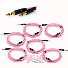 6X 3.5MM AUX MALE AUDIO EXTENSION CABLE CORD PINK FOR GALAXY S4 S3 NOTE 3 NEXUS