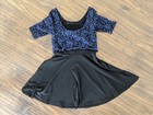 EUC Size 7 8 S Sally Miller Girl Navy Blue Black Open Back Lace Dress Party — photo 3