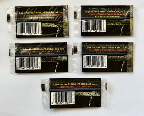 A Nightmare On Elm Street Sticker Packs - 5 Sealed Packs - 1984 Freddy Krueger - Picture 5 of 5