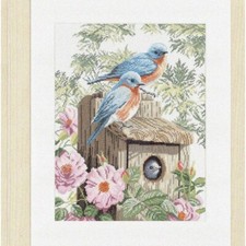 Nature's Canvas Garden Blue Birds Evenweave: A Beautiful Cross Stitch Fabric for