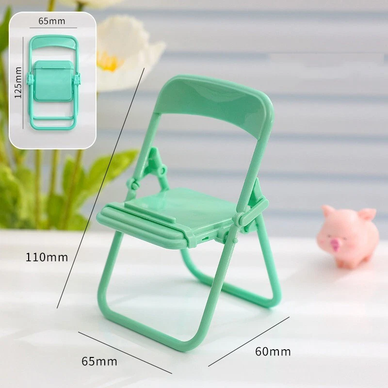 Mobile Tablet Holder Mini Folding Chair Stand Table Cell Phone Holder Bracket - Image 3 of 4