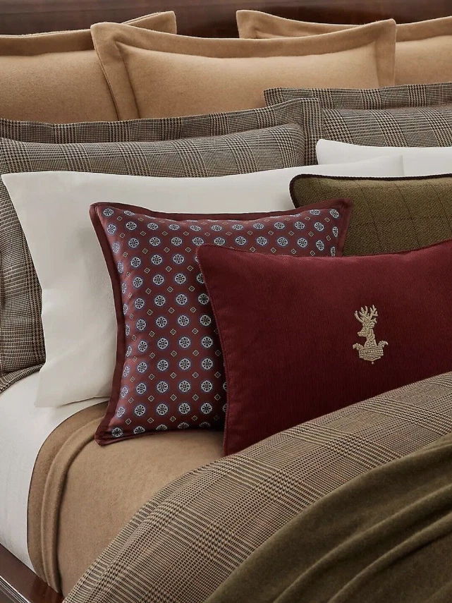 $435 NWT RALPH LAUREN HOME KING FLAT SHEET & 2 PILLOWCASES PLAID PARCHMENT WHITE - Image 4 of 4