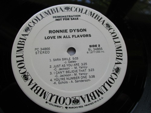 Ronnie Dyson Love In All Flavors ORIGINAL 1977 *White Label Promo* MINTY VINYL - Picture 8 of 9