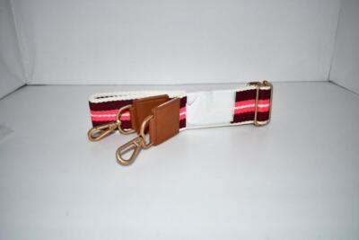 Thirty One Mix & Match Crossbody Strap in Mulberry & Pink Stripe NWT