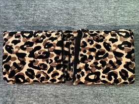 Victoria's Secret Pink Leopard Sherpa Blanket Brown Black Animal Print 60"x72"