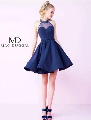 midnight blue cocktail dress