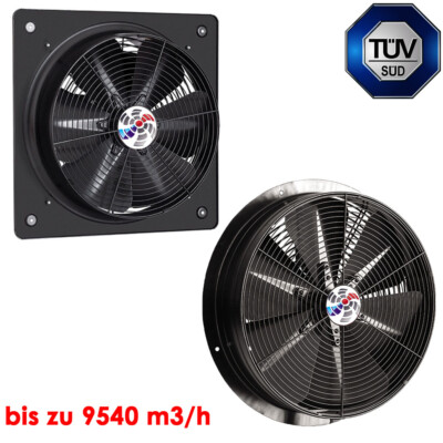 Industrie Ventilator Axial Großraum Lüfter 1200 - 9540 m³/h Gebläse Wand 230 V